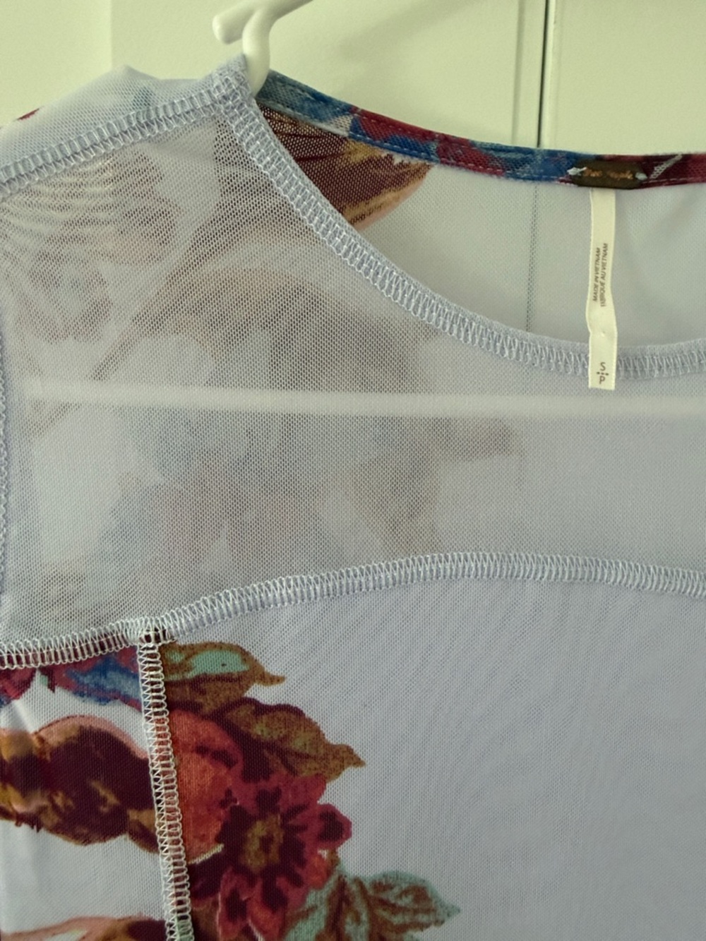 Free People Lavender Floral Mesh Long-Sleeve Tee - Picture 2 of 2